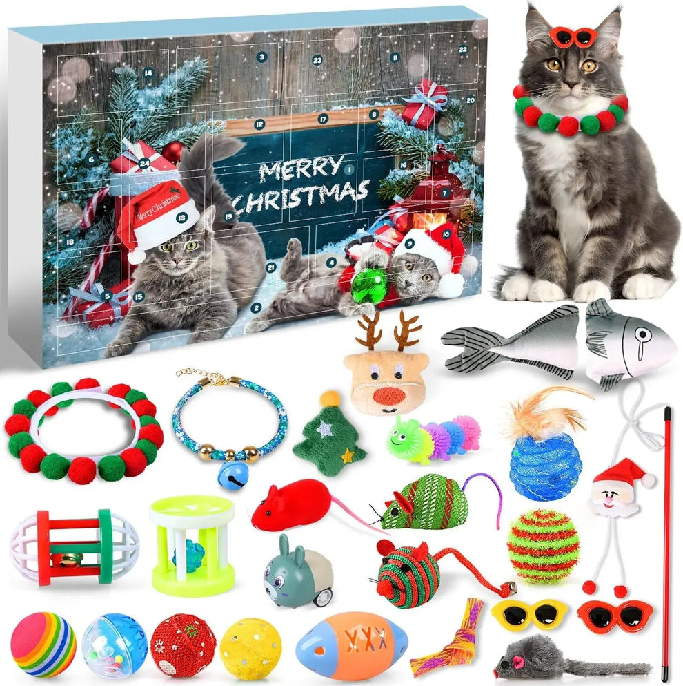 🐱2024 Christmas Countdown Cat Toys Advent Calendar Viralhuntz