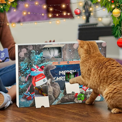 🔥Last 48 hours 50% OFF - 🐱2024 Christmas Countdown Cat Toys Advent Calendar xigoot