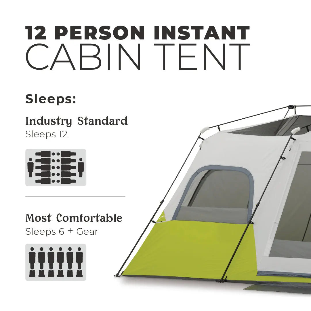 12 Person Instant Cabin Tent 18' x 10' Core Equipment