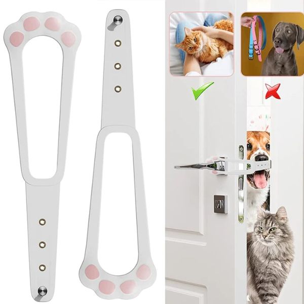 Cat Door Holder Latch Adjustable Cat Door Alternative to Keep Dogs Out of Cat Litter Boxes and Food Flex Latch Strap. Paws and Whiskers