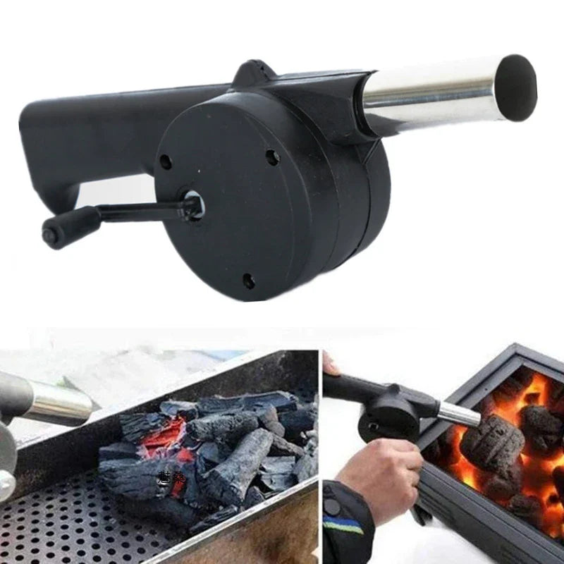 BBQ Fan Air Blower Fast Fire Starter Portable Manual Hand Crank for Outdoor Picnic Camping Cooking Barbecue Charcoal Grills Stov Exult Planet