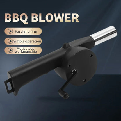 BBQ Fan Air Blower Fast Fire Starter Portable Manual Hand Crank for Outdoor Picnic Camping Cooking Barbecue Charcoal Grills Stov Exult Planet