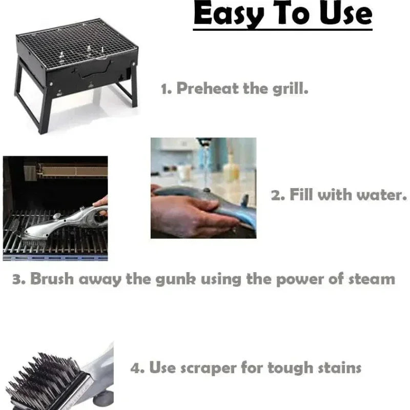 Barbecue Grill Steam Cleaning Brushes BBQ Water Spray Cleaner Brush Grill Accessories Cooking Kitchen Tool Outdoor Grill Brush Exult Planet
