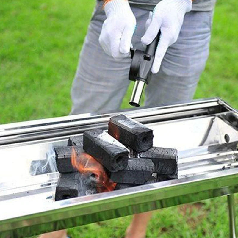 BBQ Fan Air Blower Fast Fire Starter Portable Manual Hand Crank for Outdoor Picnic Camping Cooking Barbecue Charcoal Grills Stov Exult Planet