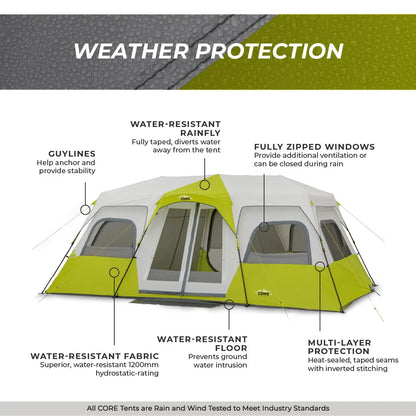 12 Person Instant Cabin Tent 18' x 10' Core Equipment