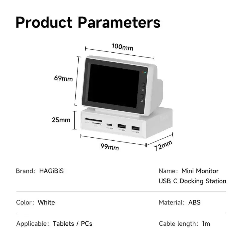 Mini Screen – Compact Second Monitor with Docking Station Techie Oasis