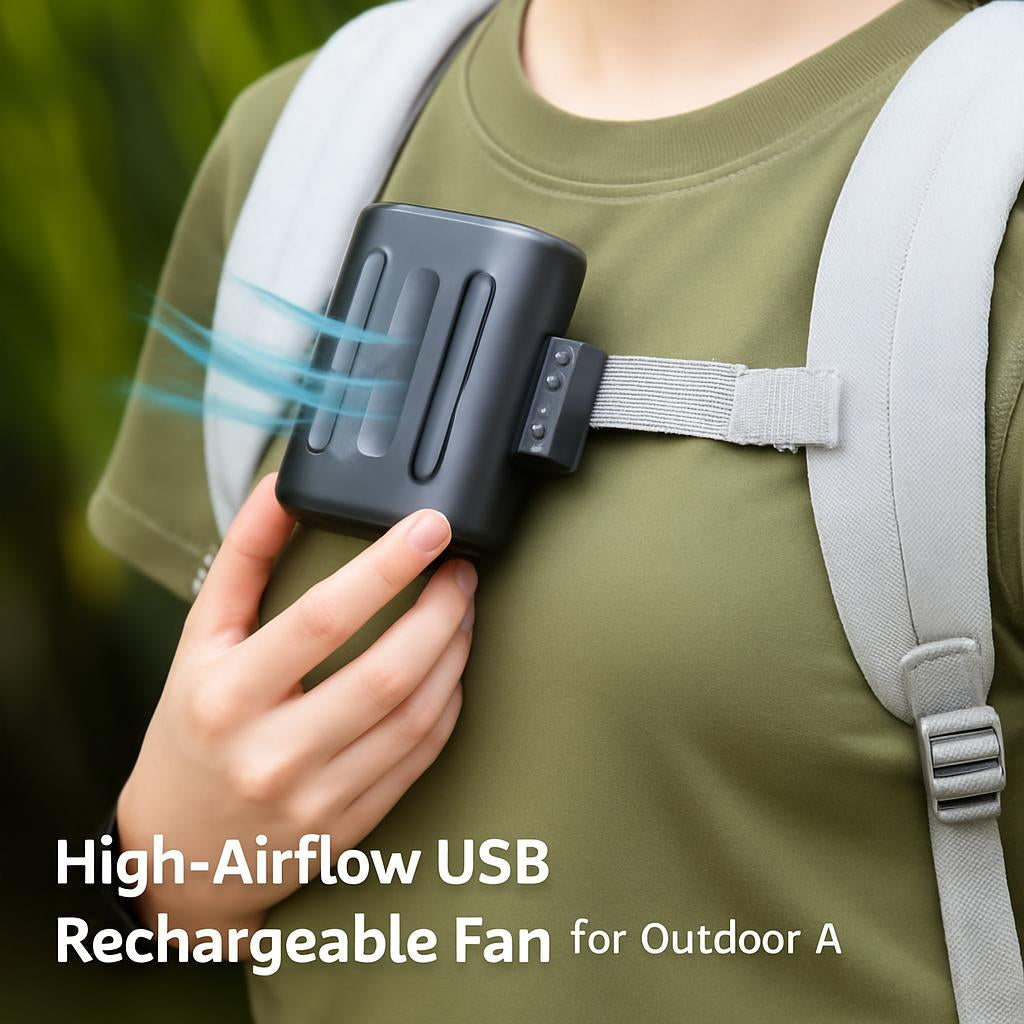 High-Airflow USB Rechargeable Fan for Outdoor Adventures ExultPlanet